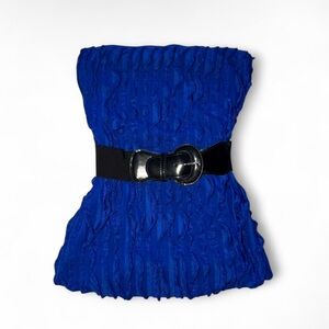 Y2K Vintage Deb Strapless tube top shirt with belt detail 🪐